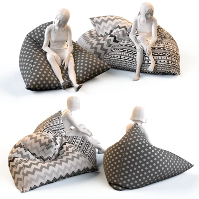 Triangular chair cushions with mannequins — Ver 2