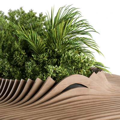 Urban Furniture / Parametric Bench with Plants- Set 22 — Ver 4