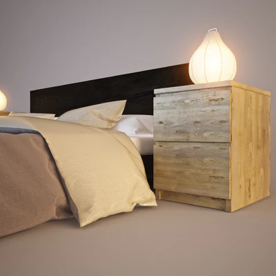 Кровать IKEA, тумба и светильник — Вид 2