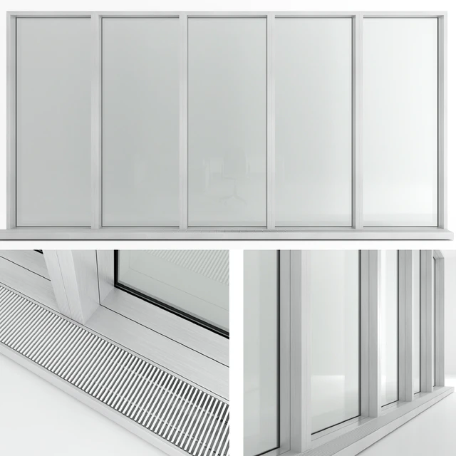 Panoramic window in the floor with radiator — Descargar