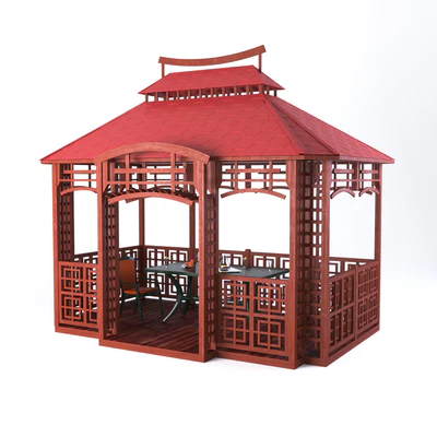 Wooden gazebo in Japanese style — Ver 1