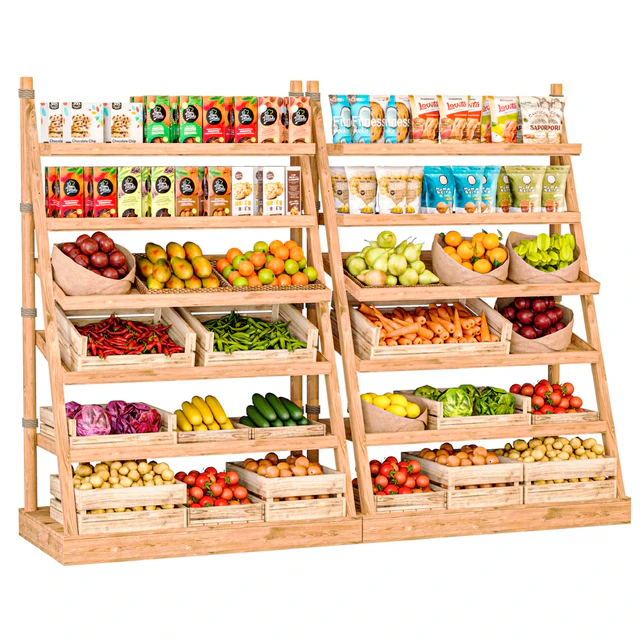 Rack with products in a supermarket or market — Descargar