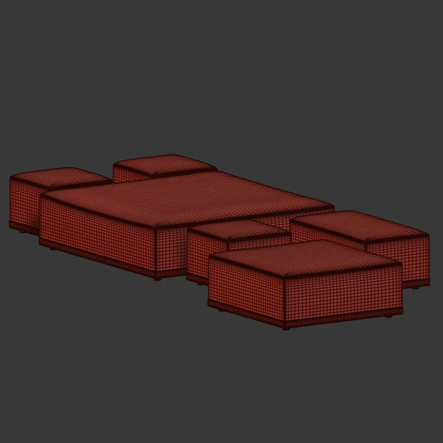 Minotti West Ottoman Set — Скачать
