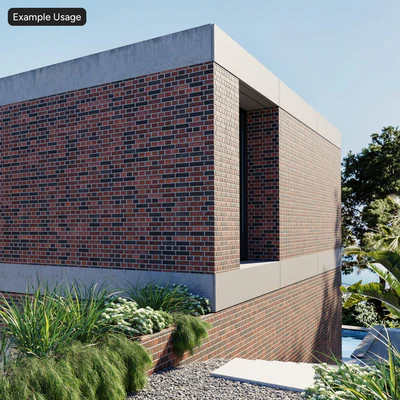 english bond smooth clay brick wall texture red and black — Вид 3
