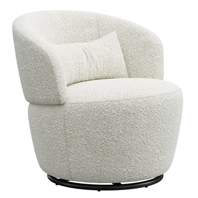 Amber Bouclé Swivel Chair — Вид 1