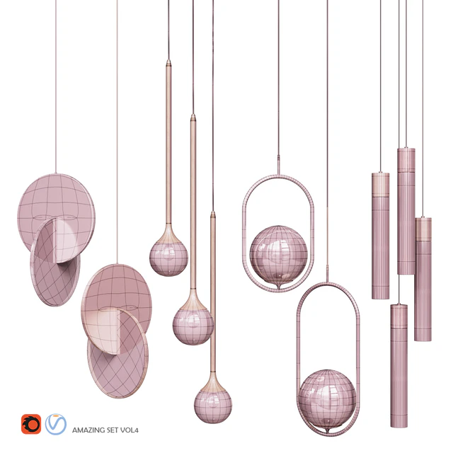 Four Pendant Lights amazing set vol.4 — Descargar