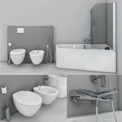 Jacob Delafon. Bath Odeon Up, toilet and bidet Presquile — Ver 1