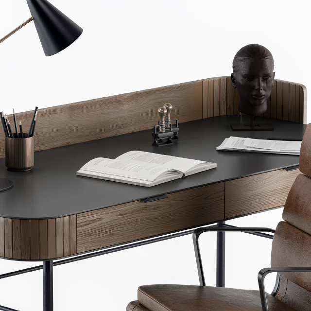 Vintage Wooden Office Desk — Descargar