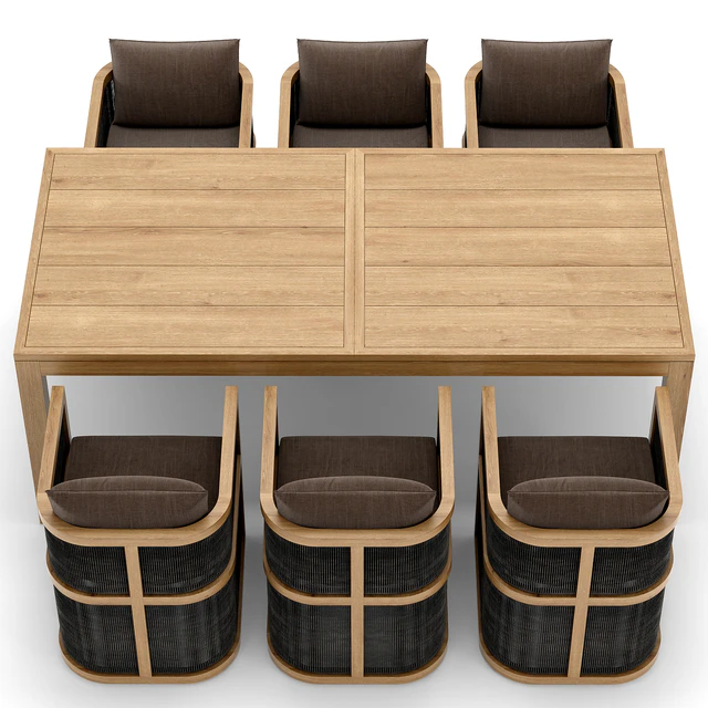 RH Outdoor Capri restangular table and chair — Скачать