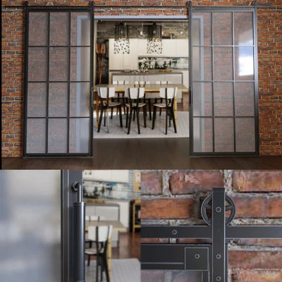 Sliding door with barn mechanism "WHEEL" — Ver 3