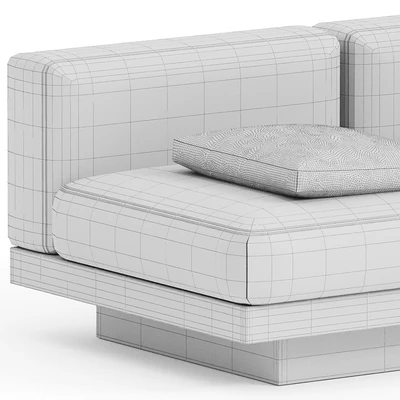 BENCH THREE SEATER BONE - BLACK INDOOR RUDOLPH — Ver 2