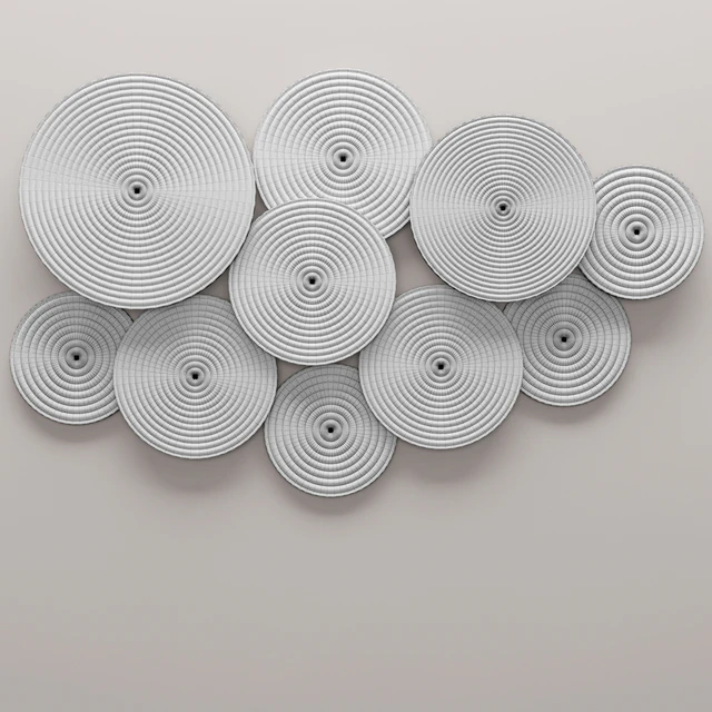 Embossed Circles Metal Wall Décor by Elements, wall decor, panels, discs, circles, wall decor, panel, loft, decor — Descargar