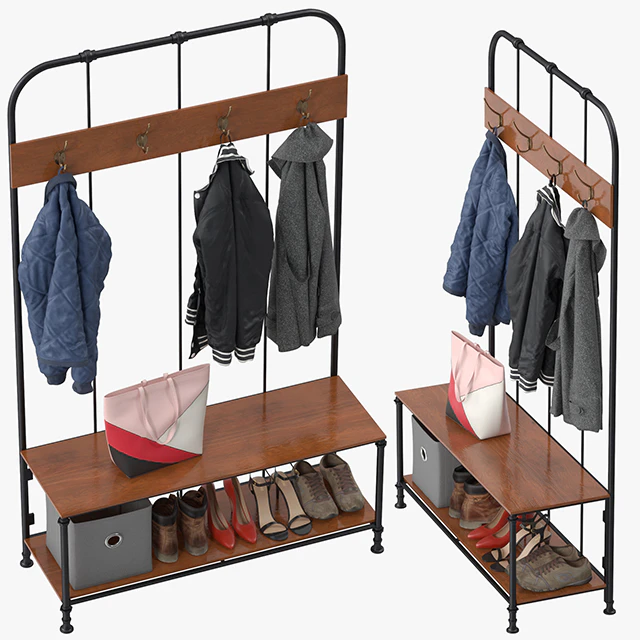 Wood Metal Hall Tree — Скачать