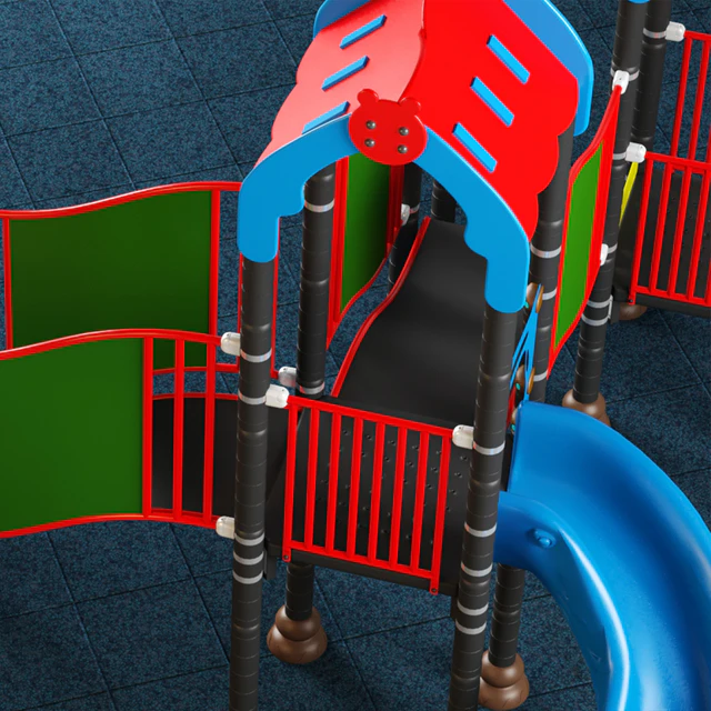 Kids playground equipment with slide climbing 08 — Descargar