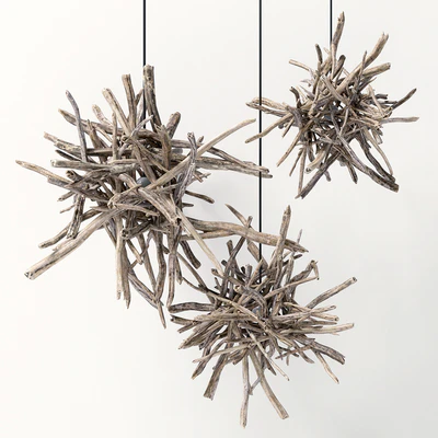 Branch decor lamp n1  / Люстры из веток — Вид 3