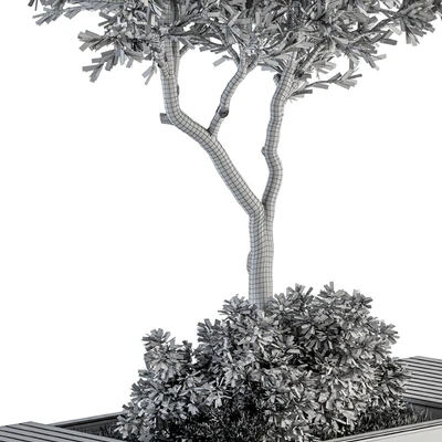Urban Furniture / Architecture Bench with Plants- Set 23 — Ver 4
