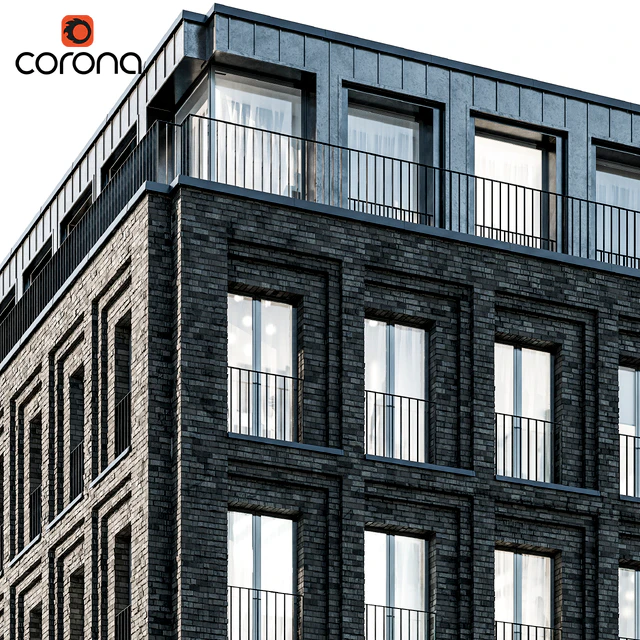 Modern residential building 07 | night + interiors — Descargar