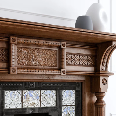 Antique Oak Fireplace — Ver 3