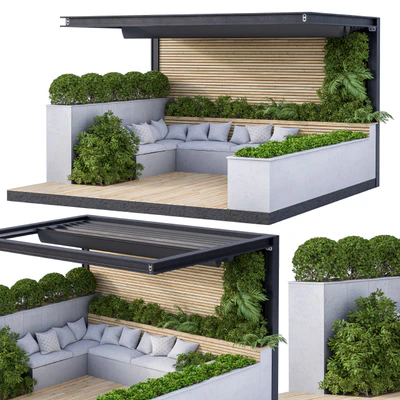 Roof Garden and Landscape Furniture with Pergola 02 — Вид 4