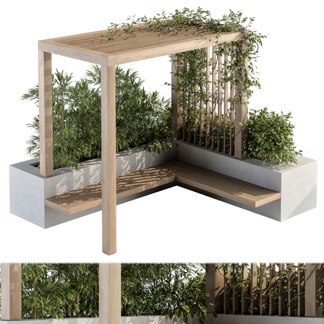 Roof Garden and Landscape Furniture with Pergola 04 — Скачать