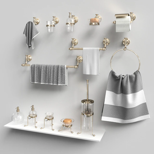A set of bathroom accessories Brilla Gold Gaia Mobili — Descargar