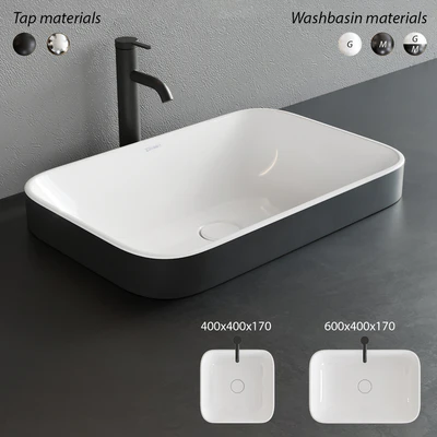 Duravit HAPPY D.2 PLUS Rectangular Washbasin Set2 — Вид 1