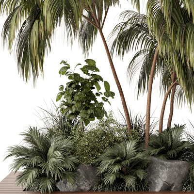 Outdoor Garden set bush and Tree - Garden Set 649 — Ver 4