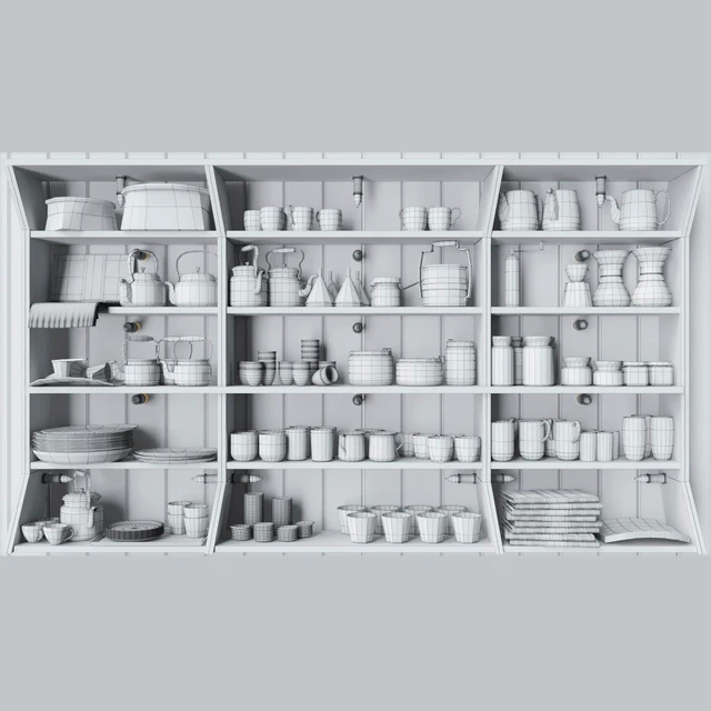 Wardrobe with crockery and kitchen utensils 3 — Descargar