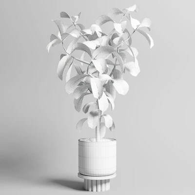 Indoor outdoor plant 106 wood vase pot ficus rubbery — Ver 3