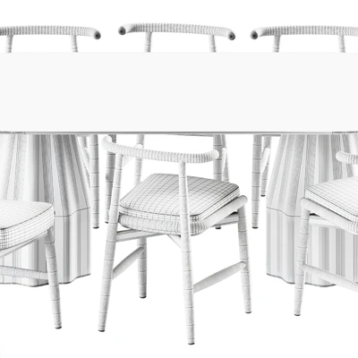 Wooden Burin Table by Viccarbe and Chair Emilia by Meridiani — Ver 3