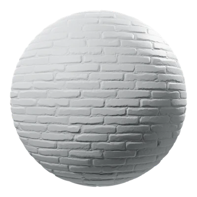 painted running bond brick wall texture white — download