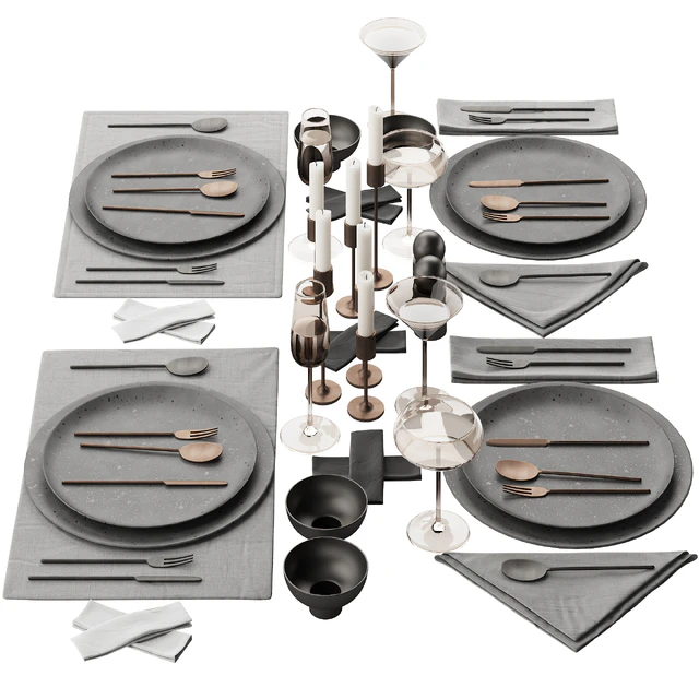 065 Tableware decor set 03 ceramic bronze black 00 — Descargar