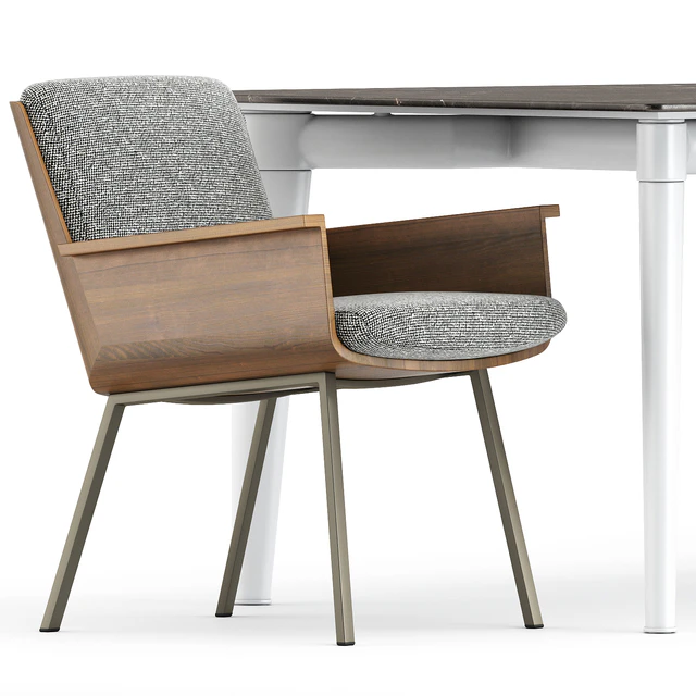 DAIKI OUTDOOR DINING LITTLE ARMCHAIR and PENTHOUSE Table by Minotti — Descargar