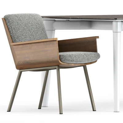 DAIKI OUTDOOR DINING LITTLE ARMCHAIR and PENTHOUSE Table by Minotti — Ver 3