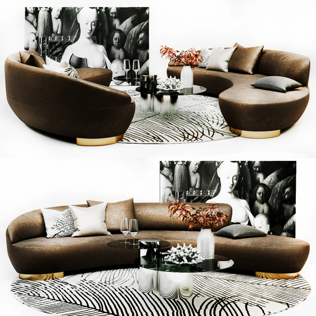 Vladimir KAGAN Free Form Curved Sofa — Скачать