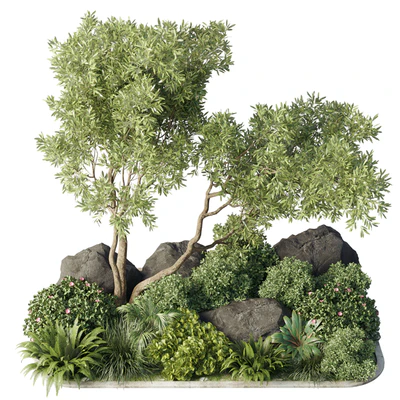 Collection 40 outdoor and indoor pot plant & tree & bush & fern the garden set pot — Ver 1