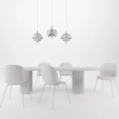 Gubi Beetle chair, Moon table, Multi-Lite Pendant — Вид 2