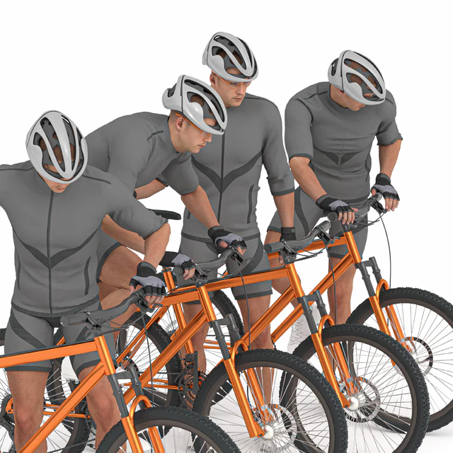 Cyclist Man in 04 Poses — Скачать