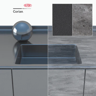 Dupont Corian Kitchen Countertops Black 1 — Вид 2