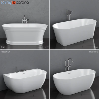 Ravak set 35 freestanding bathtub set (Solo, Retro, Freedom W, Freedom O) — Ver 1