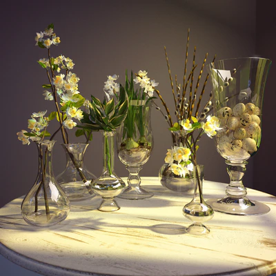 Seven of vases with flowers — Ver 1