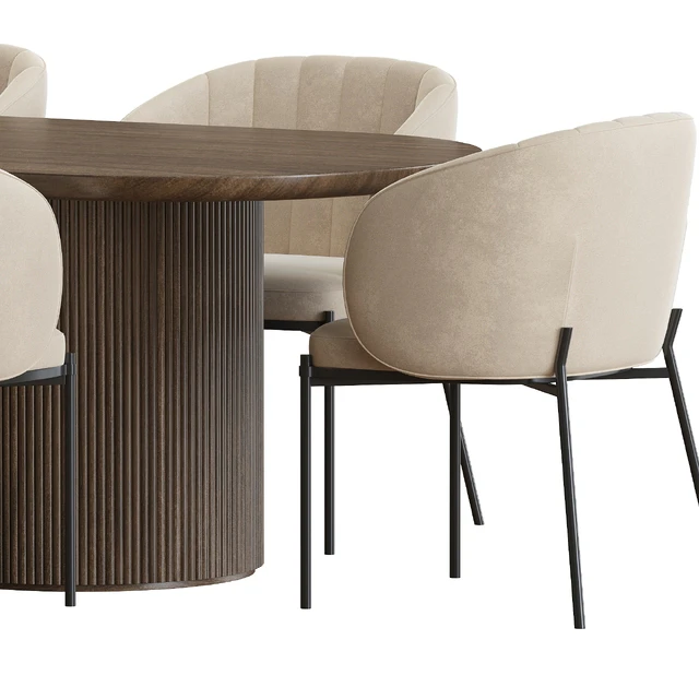 Shell Back dining chair and Moon Table — Descargar