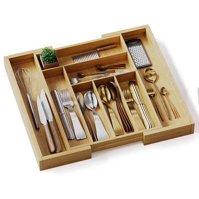 Pipishell Bamboo Expandable Drawer Organizer — Вид 2