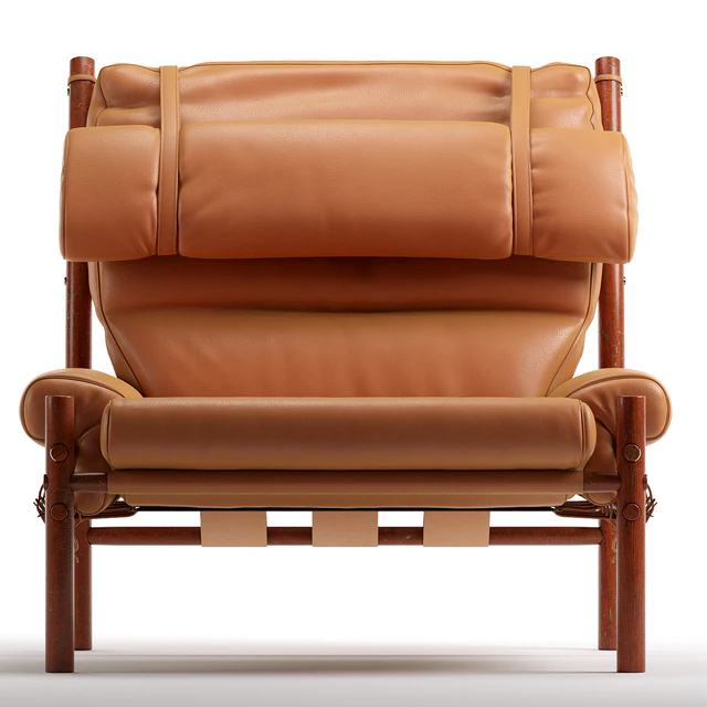 Scandinavian Modern Arne Norell Leather Inca Lounge Chair — Скачать