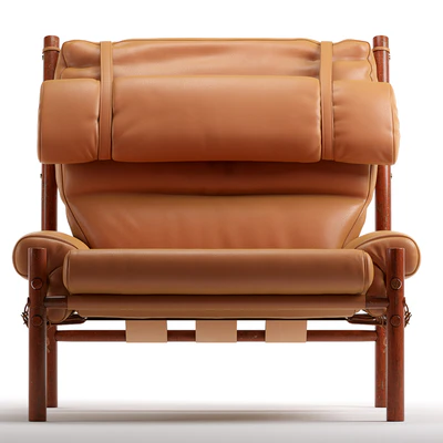 Scandinavian Modern Arne Norell Leather Inca Lounge Chair — Вид 4