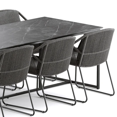 Outdoor Garden Woven Dining Set — Вид 6