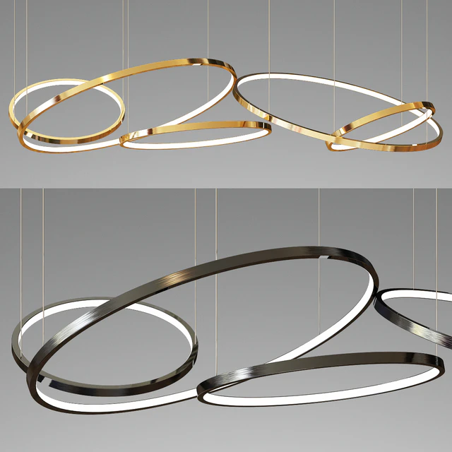 Decorative 5 Ring Chandelier - gold and black — Скачать
