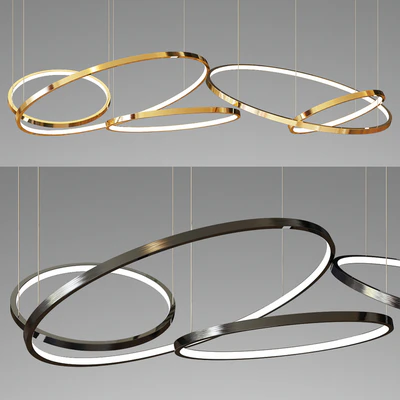 Decorative 5 Ring Chandelier - gold and black — Скачать
