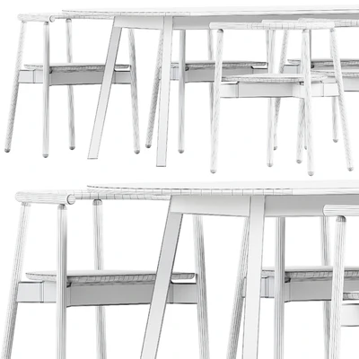 Triangle Leg Table by Hay and Mars Armchair by Branca Lisboa — Ver 3