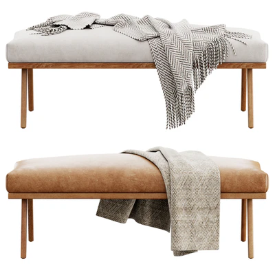 Cavett Wood Frame Bench Crate&Barrel — Вид 2
